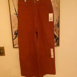 Women’s A New Day High Rise Wide Leg Cropped Pants Size 6 - Dark Pink